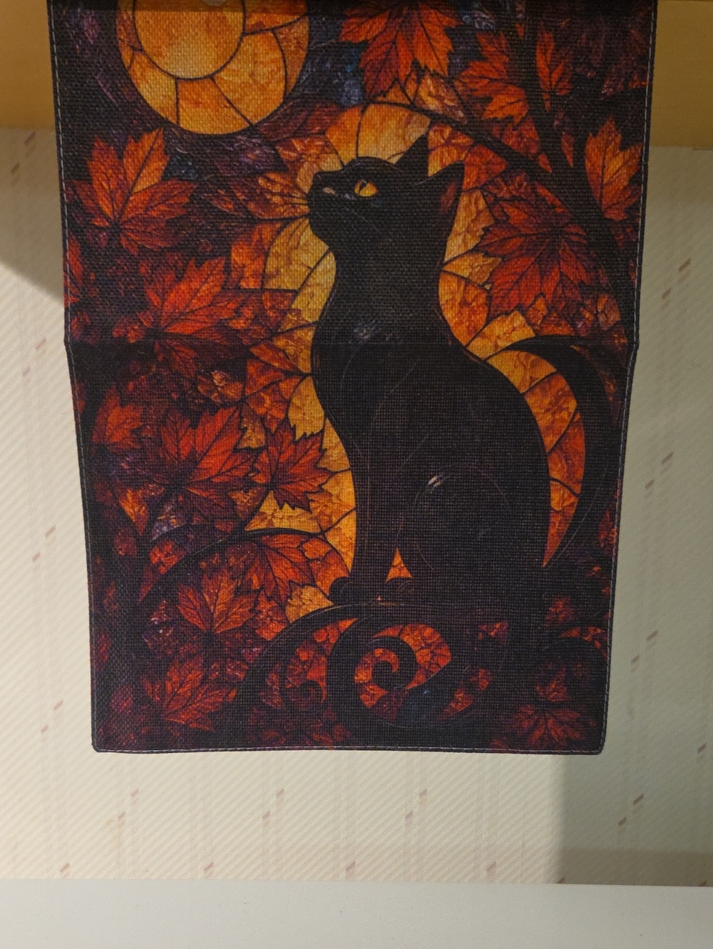 Black Cat Autumn Garden Flag